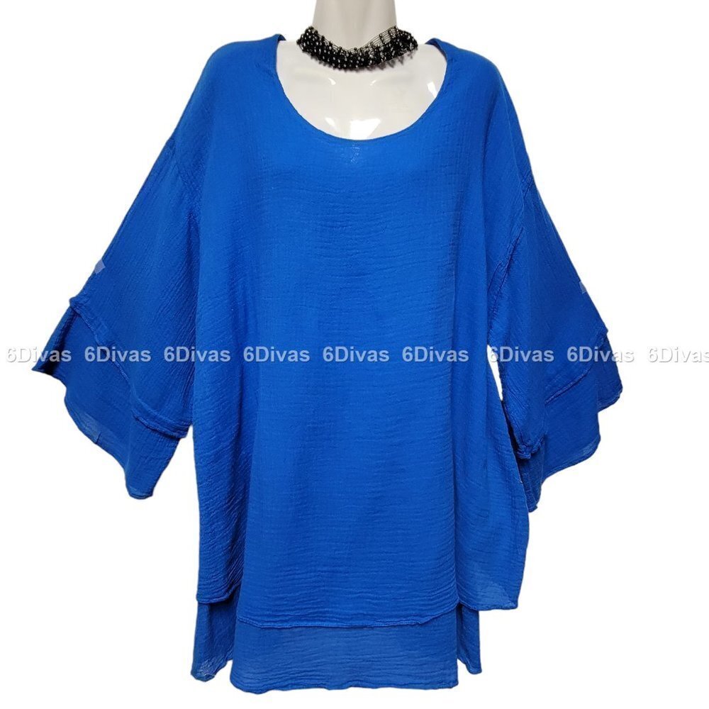 𝅺DUNES Cotton Oversized Loose Fitting Blouse Top- Plus Size  - NWT